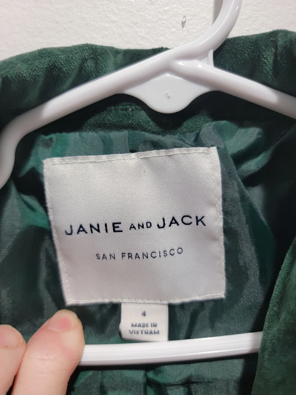 Janie and Jack Dark Green Velvet Kids Blazer